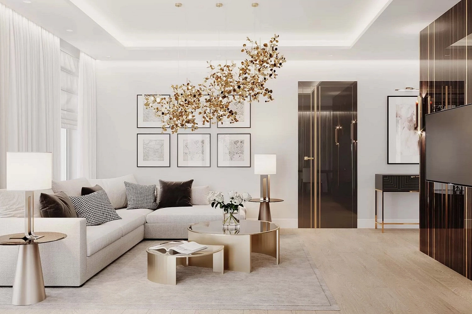 Luksusowy i elegancki salon o nowoczesnym wystroju od DRE