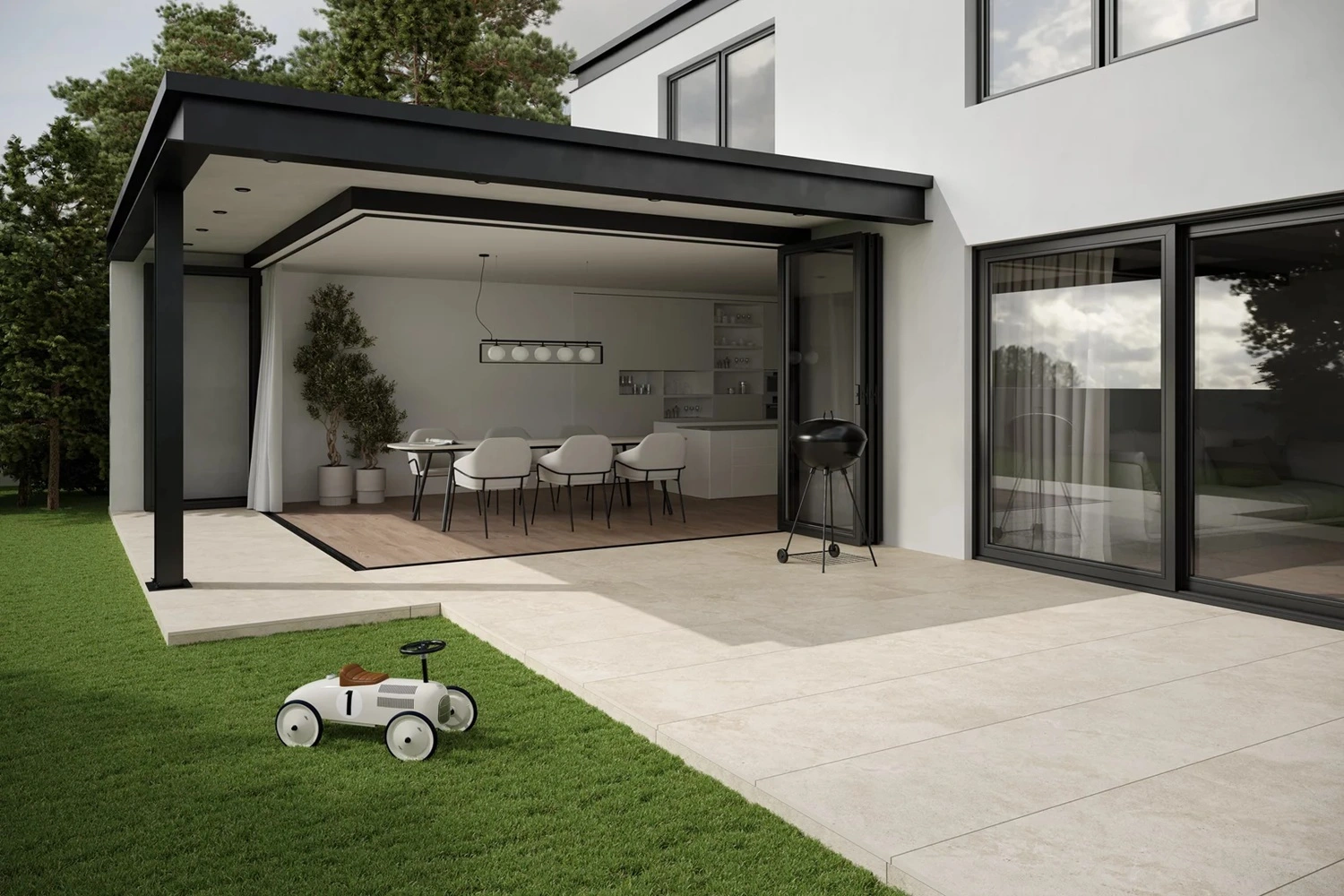 Nowoczesny taras w minimalistycznym stylu