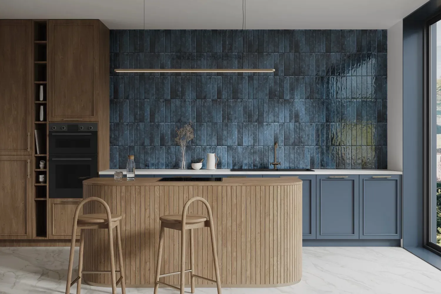 Śródziemnomorska jadalnia połączona z kuchnią