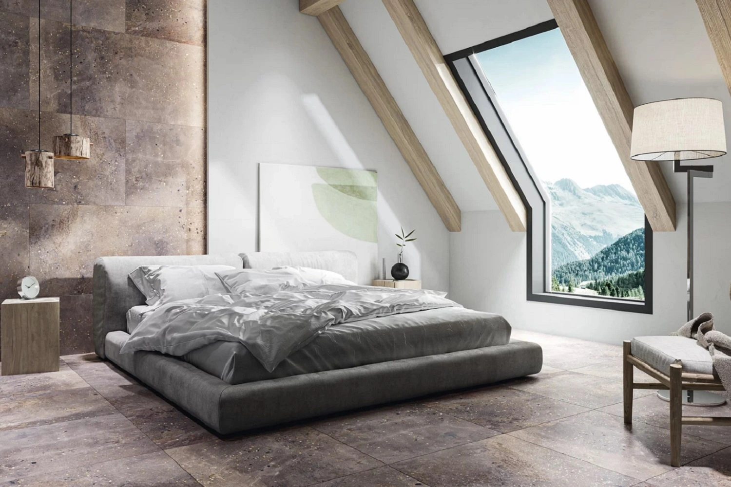 Nowoczesna sypialnia w stylu industrialnym