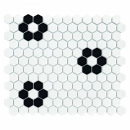Mini Hexagon B&W Flower Mozaika 26x30 Dunin
