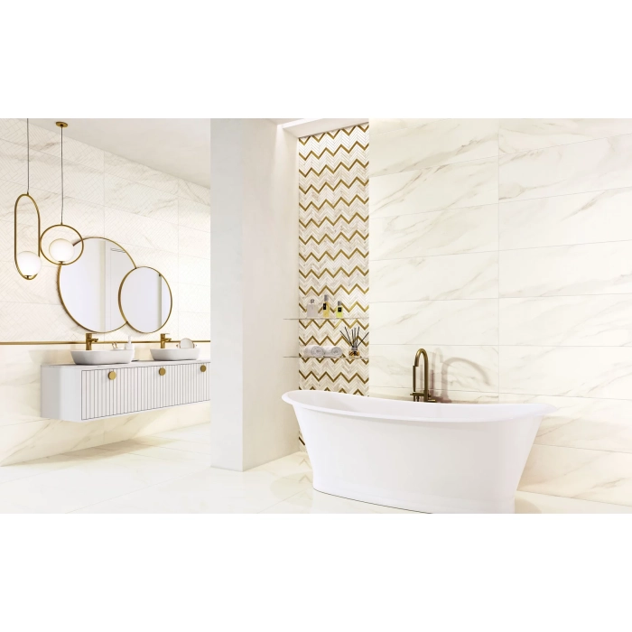 Calacatta Sparkle Gold 59,8x119,8 Gres Szkl. Rekt. Mat. Paradyż