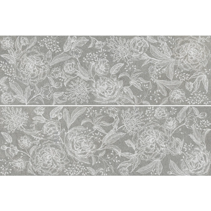 Marazzi Naturalia Decoro Incisione Grigio 33x100 Rett. MENN