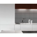 Pure Black Chevron Mix Mozaika 31x30,5 Dunin