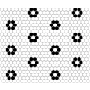 Mini Hexagon B&W Flower Mozaika 26x30 Dunin