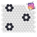 Mini Hexagon B&W Flower Mozaika 26x30 Dunin
