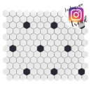 Mini Hexagon B&W Spot Mozaika 26x30 Dunin