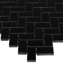 Pure Black Herringbone 48 Mozaika 28,5x30,5 Dunin