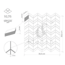 Pure White Chevron Mix Mozaika 31x30,5 Dunin