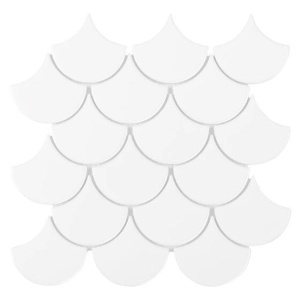 Mini Fish Scale White 88 Mozaika 29,6x30 Dunin