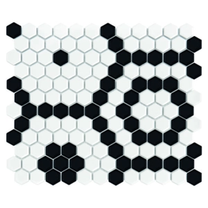 Mini Hexagon B&W Bee Mozaika 26x30 Dunin