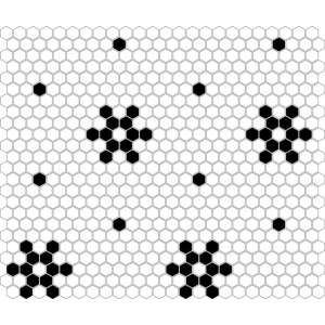 Mini Hexagon B&W Snow Mozaika 26x30 Dunin