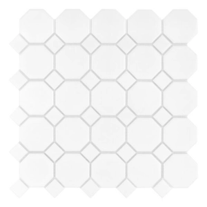 Mini Octagon White 55 matt Mozaika 29,5x29,5 Dunin
