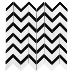 Pure White Chevron Mix Mozaika 31x30,5 Dunin