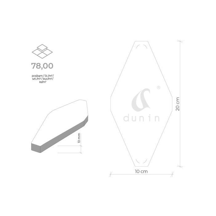 Carat White Płytka 10x20 Dunin