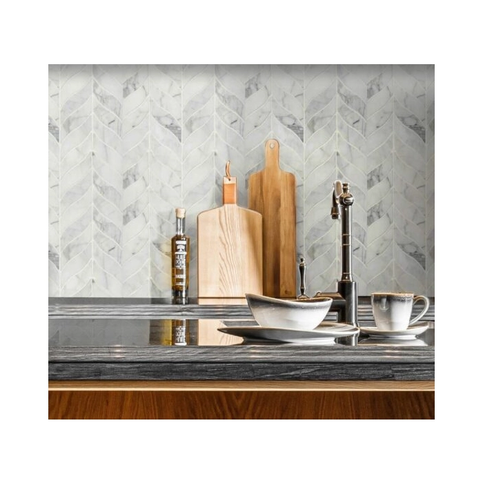Carrara White Calamus Mozaika 29,5x20 Dunin