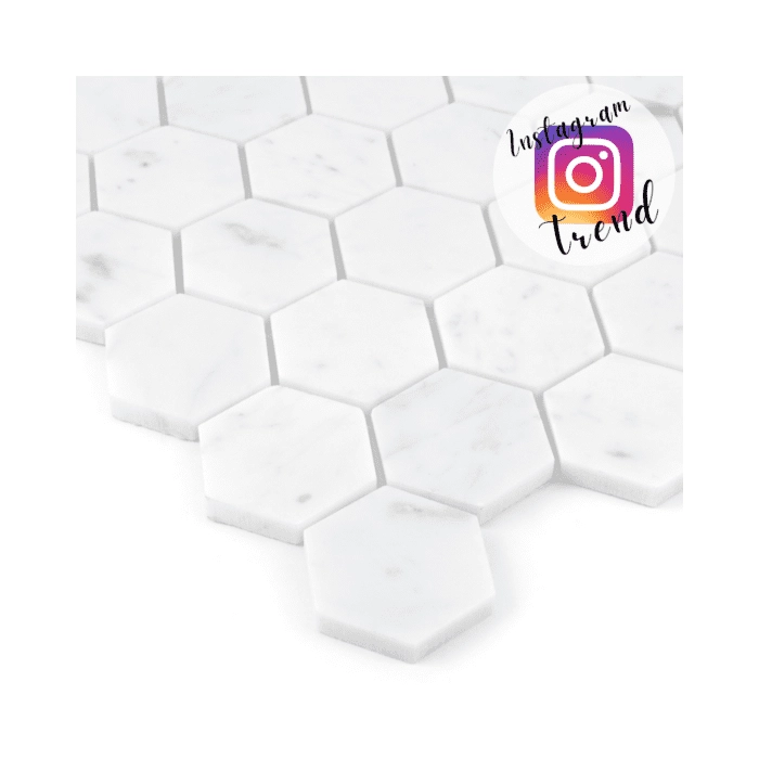 Carrara White Hexagon 48 Mozaika 29,8x30,2 Dunin