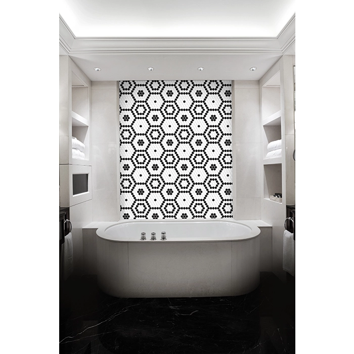Mini Hexagon B&W Bee Mozaika 26x30 Dunin