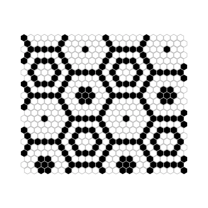 Mini Hexagon B&W Bee Mozaika 26x30 Dunin