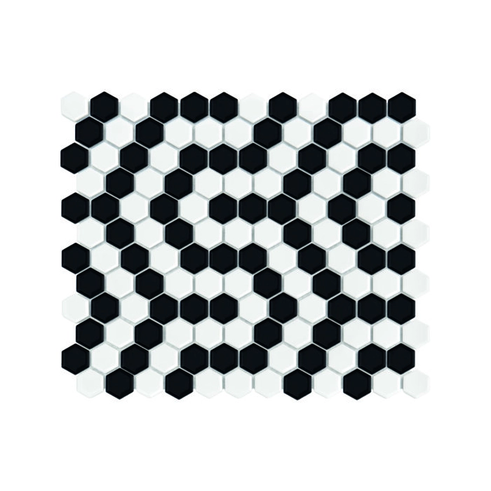 Mini Hexagon B&W Coral Mozaika 26x30 Dunin