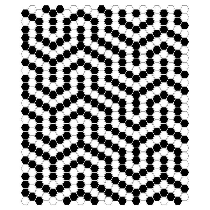Mini Hexagon B&W Coral Mozaika 26x30 Dunin