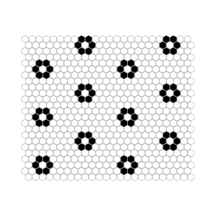 Mini Hexagon B&W Flower Mozaika 26x30 Dunin