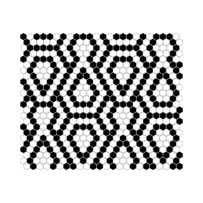 Mini Hexagon B&W Lace Mozaika 26x30 Dunin