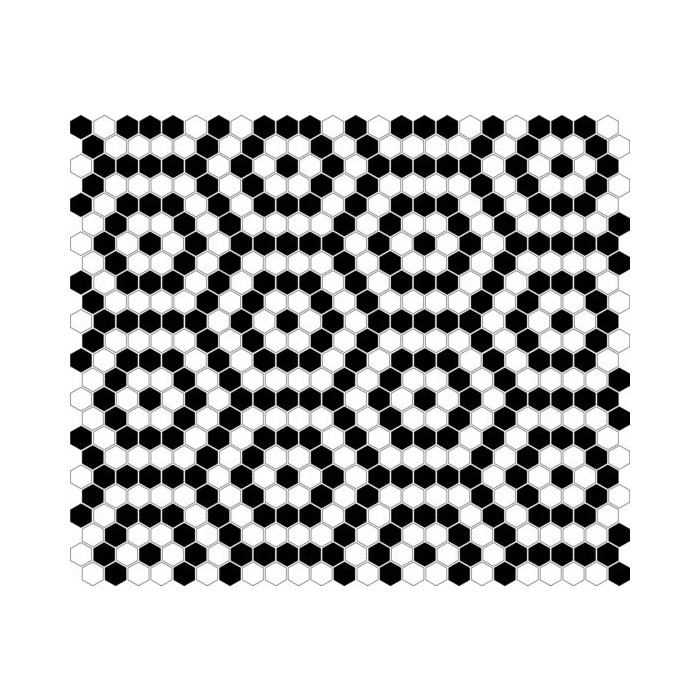 Mini Hexagon B&W Nano Mozaika 26x30 Dunin