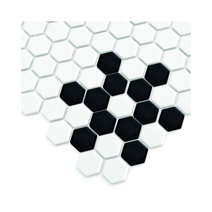 Mini Hexagon B&W Snow Mozaika 26x30 Dunin