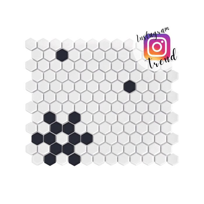 Mini Hexagon B&W Snow Mozaika 26x30 Dunin