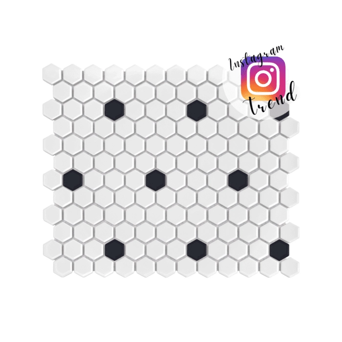 Mini Hexagon B&W Spot Mozaika 26x30 Dunin