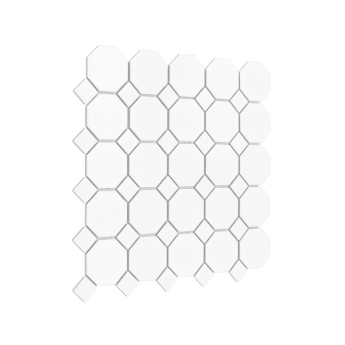 Mini Octagon White 55 matt Mozaika 29,5x29,5 Dunin