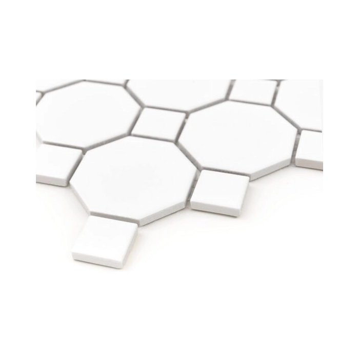 Mini Octagon White 55 matt Mozaika 29,5x29,5 Dunin