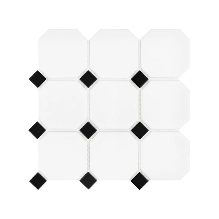 Octagon White 95 matt Mozaika 29,6x29,6 Dunin