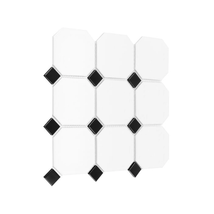 Octagon White 95 matt Mozaika 29,6x29,6 Dunin