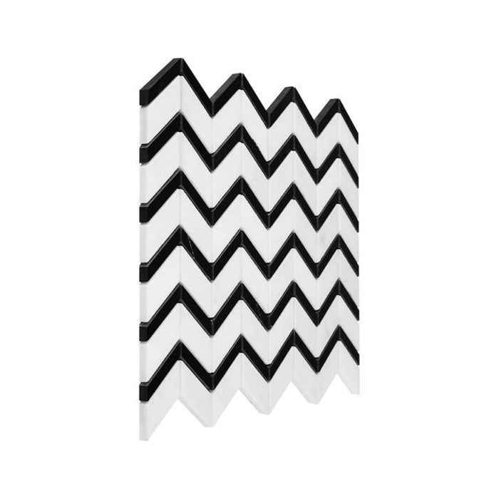 Pure White Chevron Mix Mozaika 31x30,5 Dunin