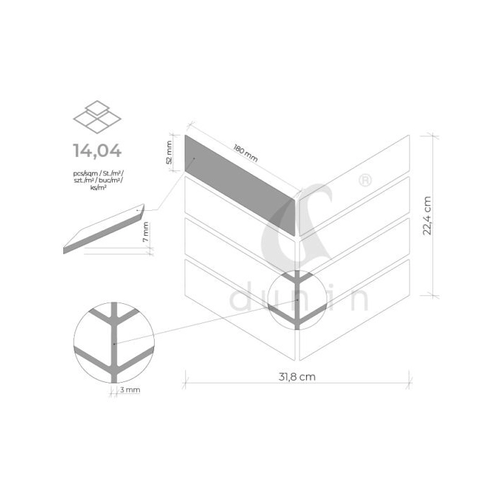 Royal Chevron Carrara Matt Mozaika 31,8x22,4 Dunin