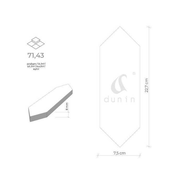 Tritone White 01 Płytka 7,5x22,7 Dunin
