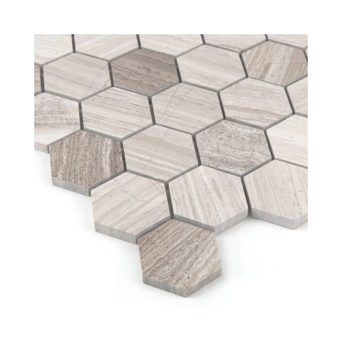 Woodstone Grey Hexagon 48 Mozaika 29,8x30,2 Dunin