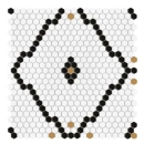 Mini Hexagon Rombdance Black matt Mozaika 50,2x52,3 Dunin