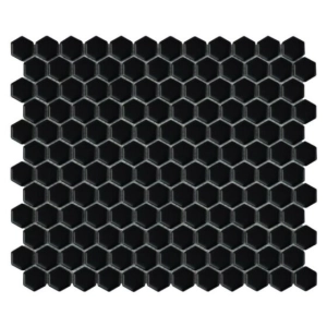 Mini Hexagon Black matt Mozaikia 26x30 Dunin