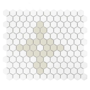 Mini Hexagon Floret matt Mozaikia 26x30 Dunin