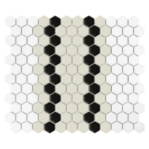 Mini Hexagon Stripe 5.1.C matt Mozaikia 26x30 Dunin