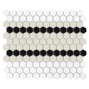 Mini Hexagon Stripe 5.C matt Mozaikia 26x30 Dunin