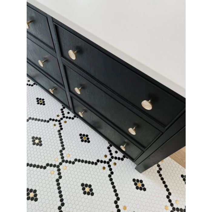 Mini Hexagon Rombdance Black matt Mozaika 50,2x52,3 Dunin