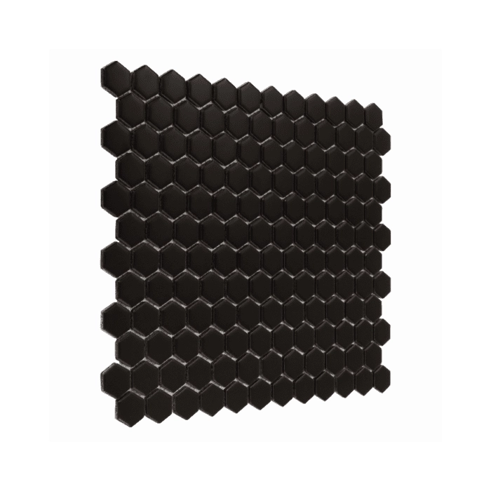 Mini Hexagon Black matt Mozaikia 26x30 Dunin