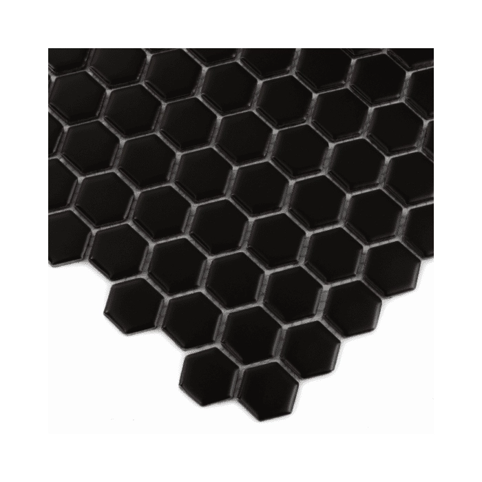 Mini Hexagon Black matt Mozaikia 26x30 Dunin