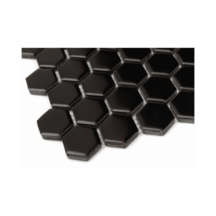 Mini Hexagon Black matt Mozaikia 26x30 Dunin