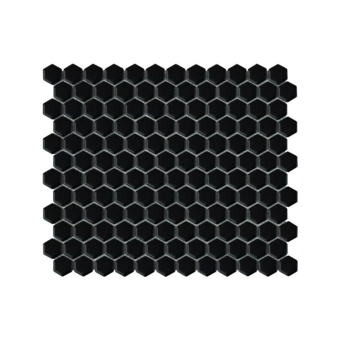 Mini Hexagon Black matt Mozaikia 26x30 Dunin