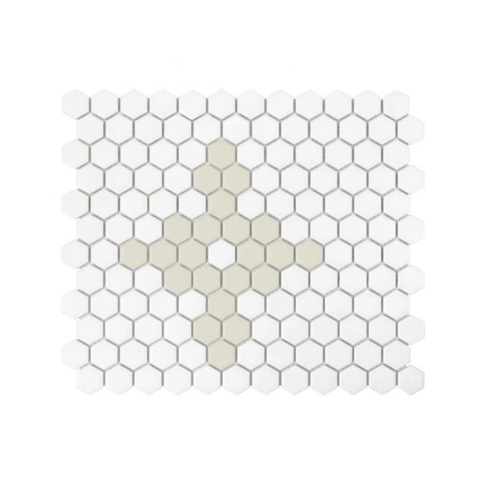 Mini Hexagon Floret matt Mozaikia 26x30 Dunin